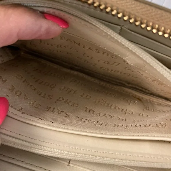 KATE SPADE GOLD STORYBOOK METALLIC ACCORDION WALLET
